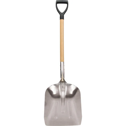 Scoop Shovel, Wood, Aluminum Blade, D-Grip Handle, 24-1/2" Length - Image 2
