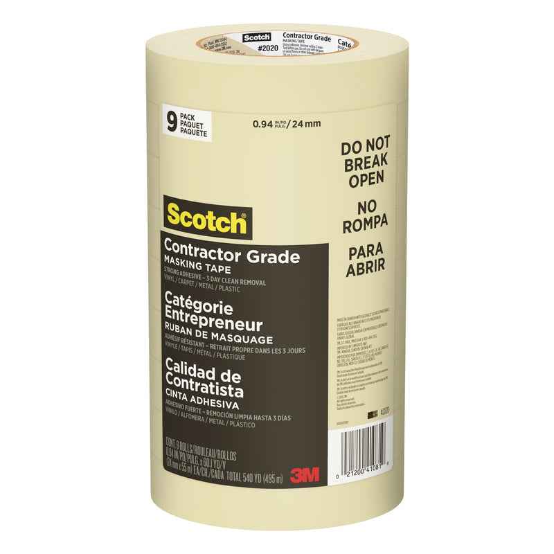 Scotch 0.94 in. W X 60.1 yd L Tan High Strength Masking Tape 9 pk - Image 4