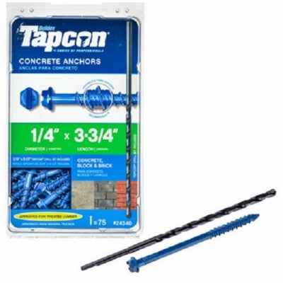 Tapcon 1/4 in. D X 3-3/4 in. L Steel Hex Head Concrete Screw Anchor 75 pk - Image 2