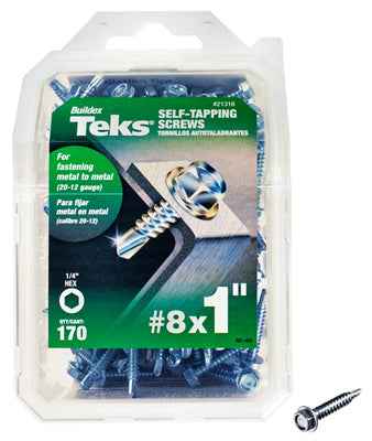 Teks No. 8 X 1 in. L Hex Drive Hex Head High/Low Self-Tapping Screws - Image 2