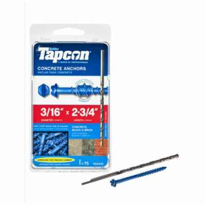 Tapcon 3/16 in. D X 2-3/4 in. L Steel Hex Head Concrete Screw Anchor 75 pk - Image 2