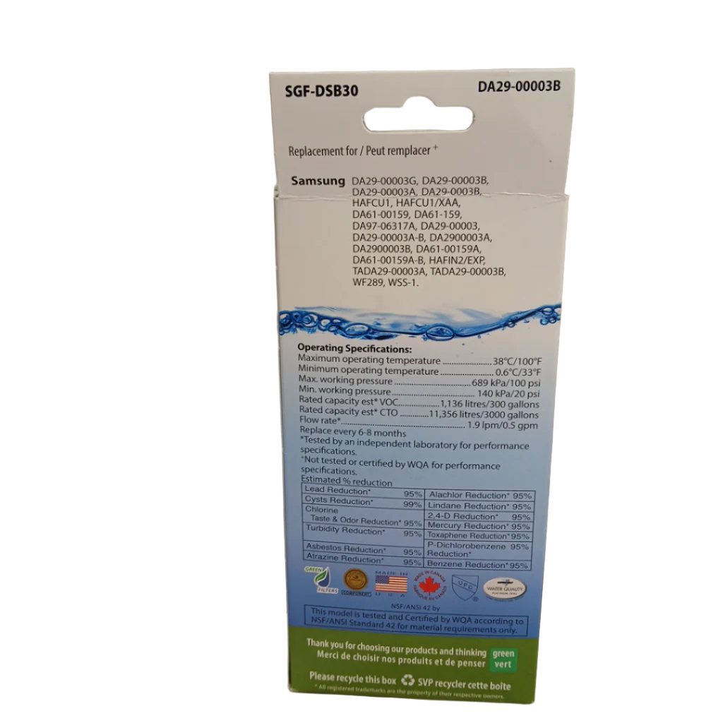 SGF-DSB30 Refrigerator Water Filter, Replaces DA29-00003B - Image 3