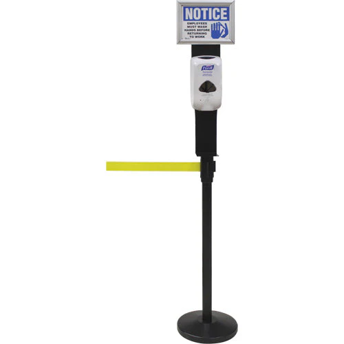 Sign & Dispenser Holder for Crowd Control Post, Black - Image 3