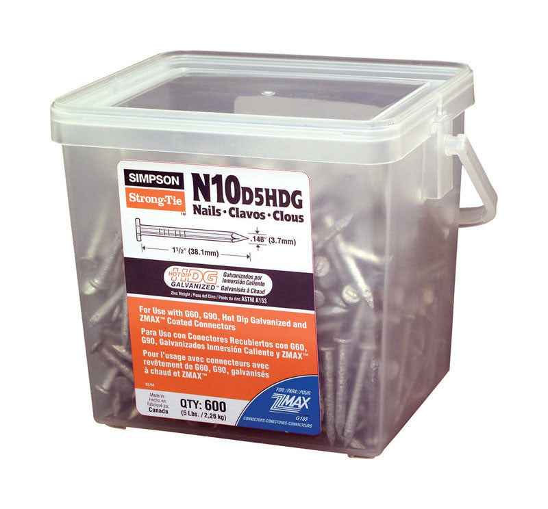 Simpson Strong-Tie 10D 1-1/2 in. Wood Joiner Hot-Dipped Galvanized Steel Nail Round Head 5 lb - Image 2