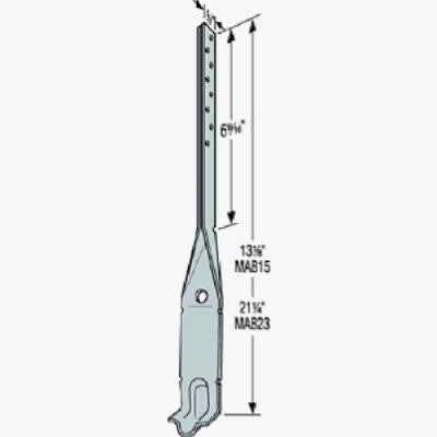 Simpson Strong-Tie ZMax 13.25 in. H x 1.25 in. W 18 Ga. Steel Mudsill Anchor (Pack of 50) - Image 4