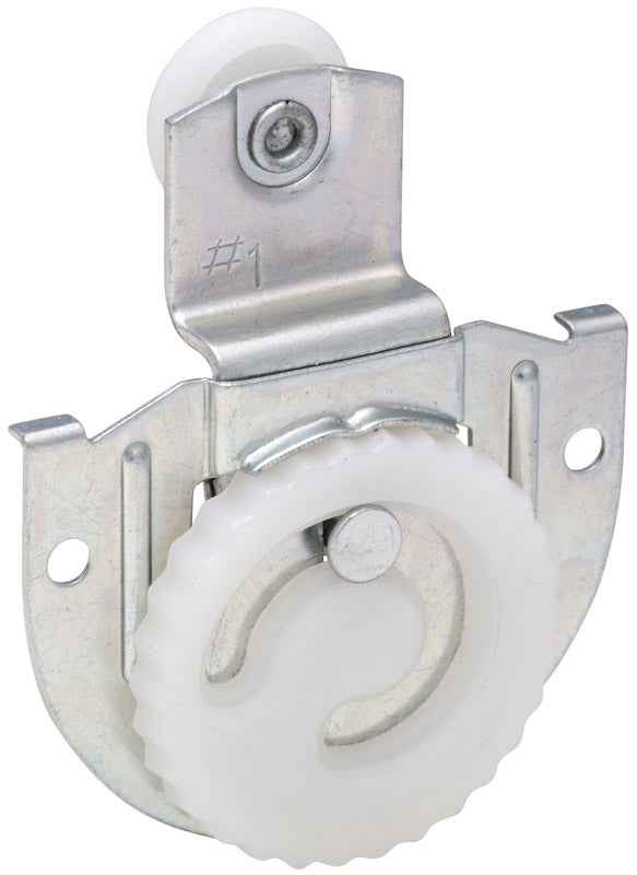 National Hardware Zinc-Plated Silver/White Nylon/Steel Sliding Door Hangers 2 pk - Image 3