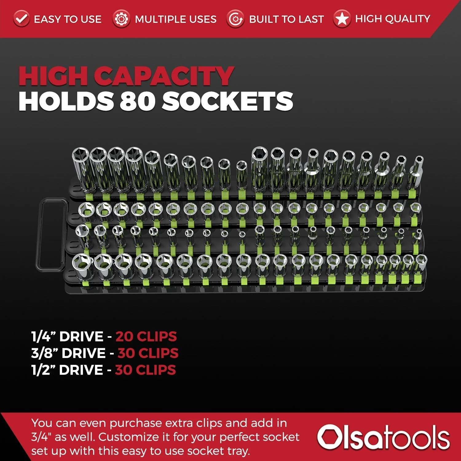 Socket Organizer Tray With Handle - Image 5