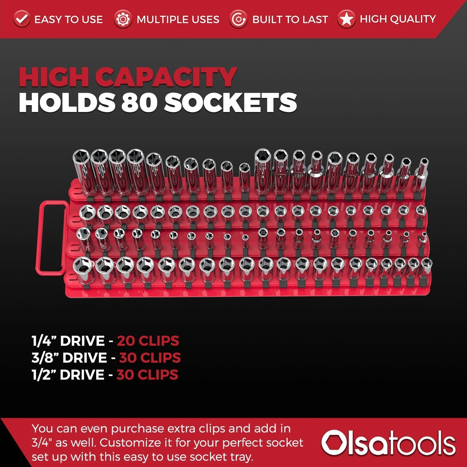 Socket Organizer Tray With Handle - Image 9
