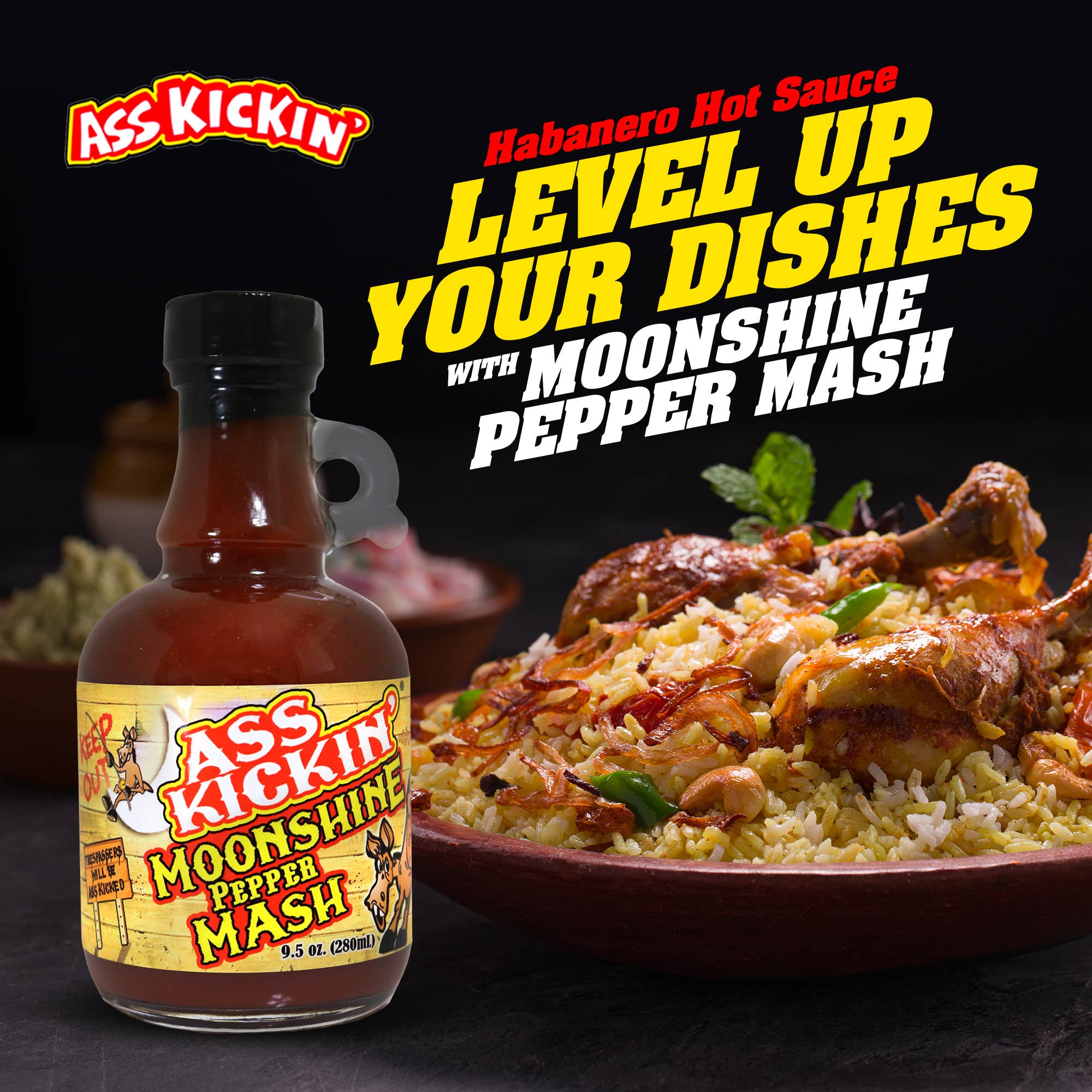 Ass Kickin’ Moonshine Pepper Mash 9.5 oz. bottles - Image 3