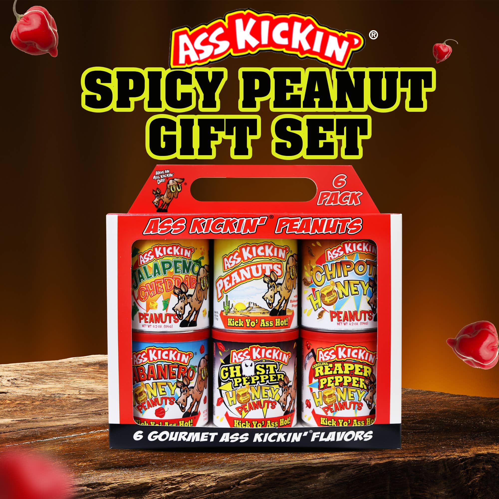 Ass Kickin’ Peanuts Variety 6 Pack (6 Different 4.2oz Ass Kickin' Peanut Flavors) - Image 3