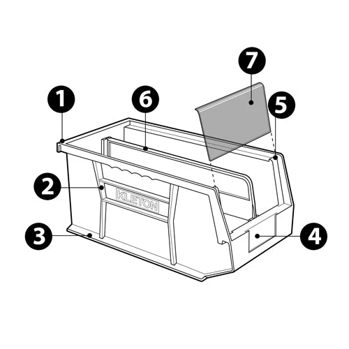 Stack & Hang Bin, 4-1/8" W x 3" H x 7-3/8" D, Green - Image 2