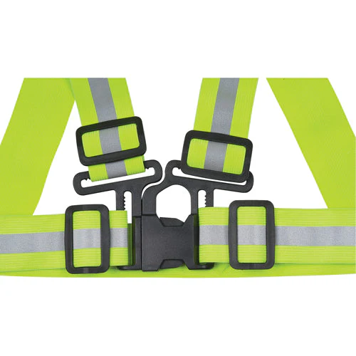 Standard-Duty Safety Harness, High Visibility Lime-Yellow, Silver Reflective Colour, Medium - Image 2