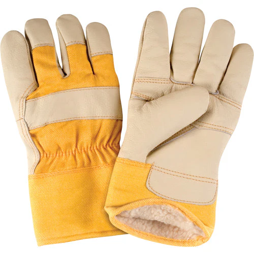Standard-Duty Winter-Lined Fitters Gloves, Large, Grain Furniture Palm, Boa Inner Lining - Image 2