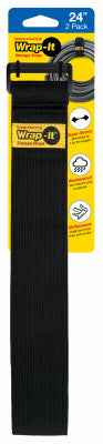 Wrap-It Super-Stretch 2 in. W X 24 in. L Black Stretch Storage Straps 10 lb 2 pk - Image 2