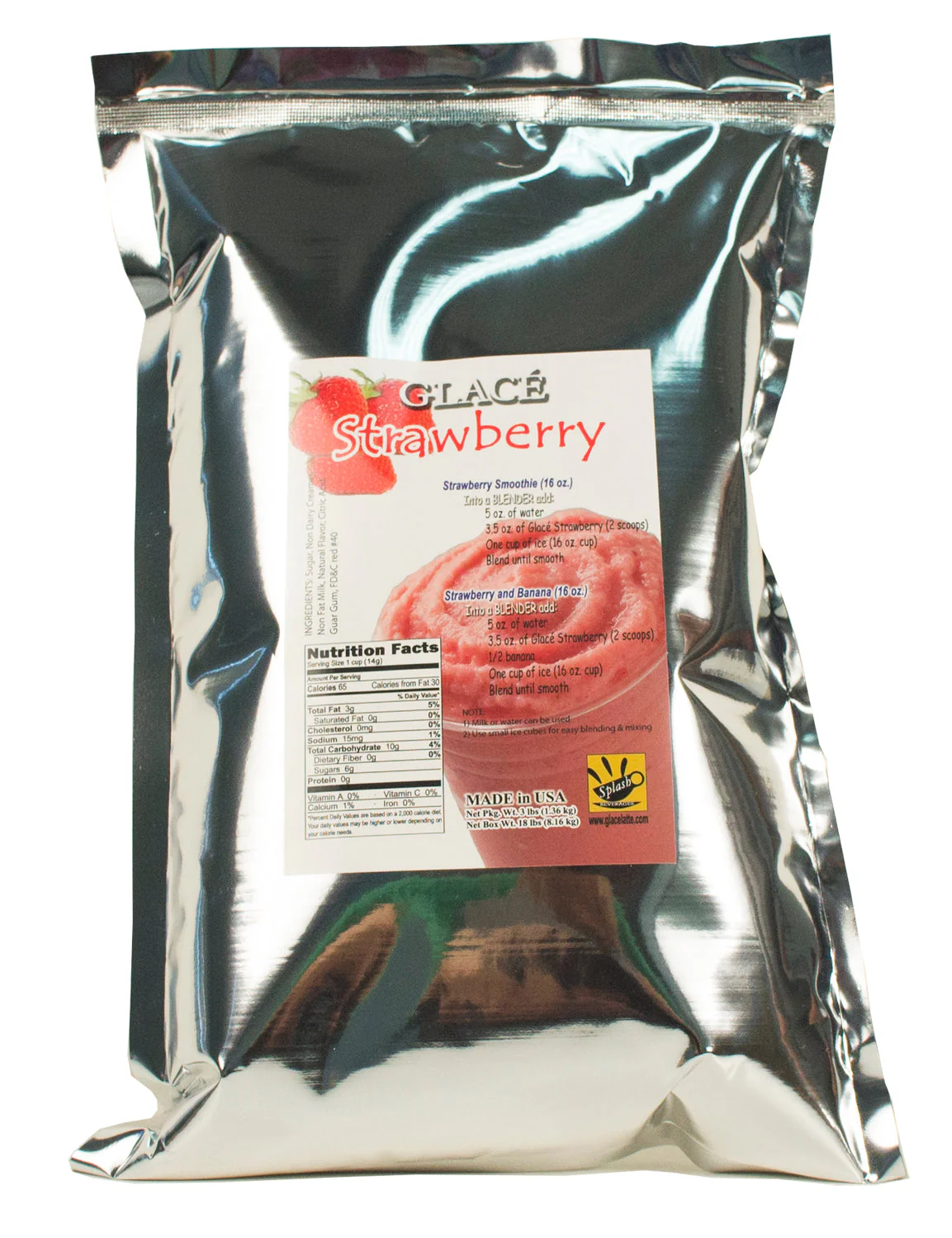 Strawberry 4 in 1 Mix for Bubble Tea, Smoothies, Lattes and Frappes, 3 lbs. Bag (Case 6 x 3 lbs. Bags) - Ships Free Within Canada on Orders Above CAD $199
