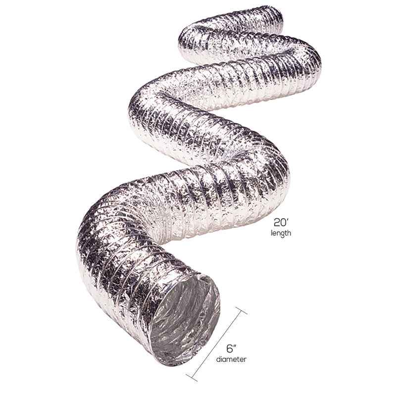 Deflect-O 240 in. L X 6 in. D Silver/White Aluminum Vent Hose - Image 3