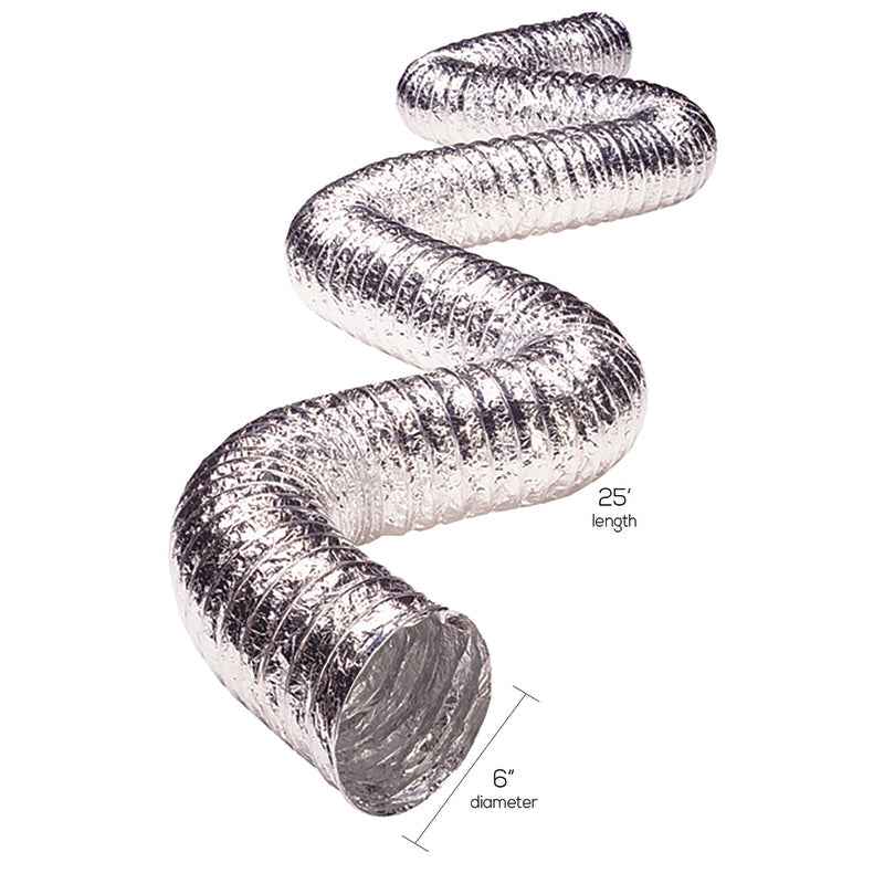 Deflect-O Jordan 300 in. L X 6 in. D Silver/White Aluminum Vent Hose - Image 3