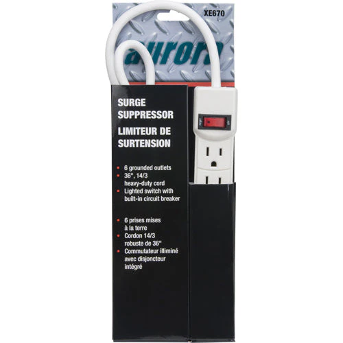 Surge Suppressor, 6 Outlets, 200 J, 1875 W, 3' Cord - Image 2