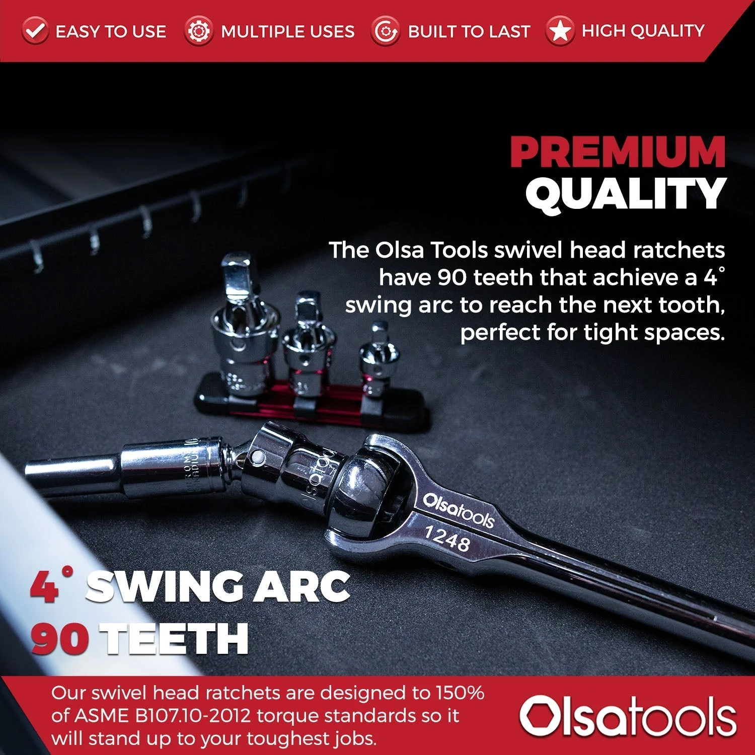 Swivel Head Ratchet - 90 Tooth Round Head - Image 20