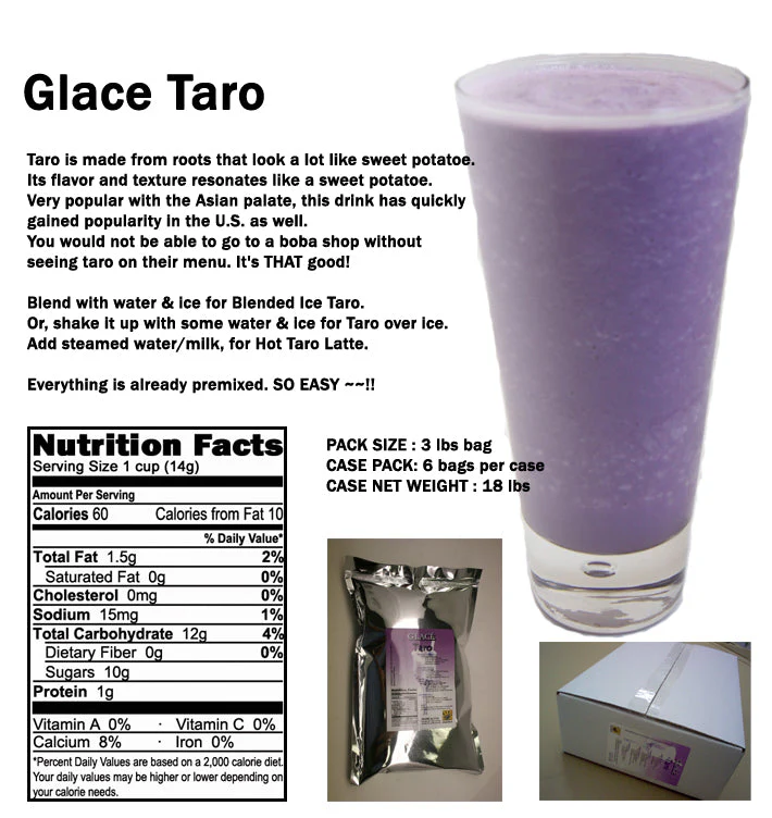 Taro 4 in 1 Mix for Bubble Tea, Smoothies, Lattes and Frappes, 3 lbs. Bag (Case 6 x 3 lbs. Bags) - Ships Free Within Canada on Orders Above CAD $199 - Image 2