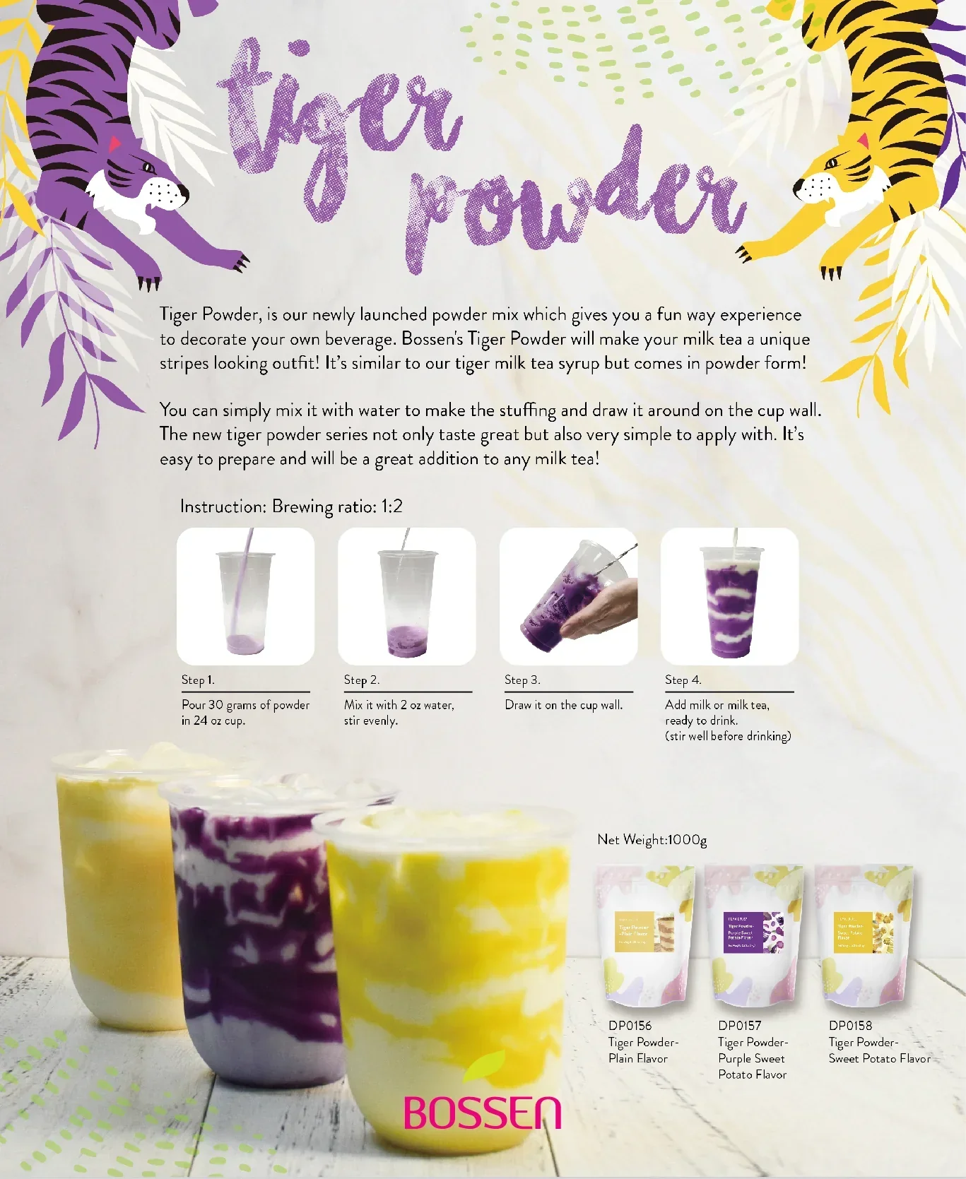 Tiger Powder - Purple Sweet Potato (Ube) Flavor | NEW | 2.2 Lbs. Bag | Ships Free Within Canada on Orders Above CAD $199 - Image 2