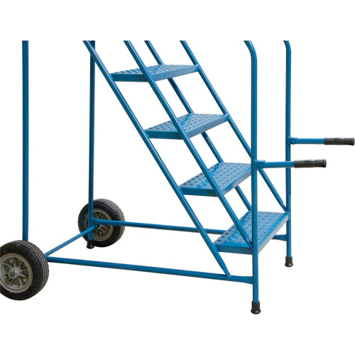 Trailer Access Rolling Ladder with Rails, 6 Steps, 22" Step Width, 55" Platform Height, Steel - Image 3
