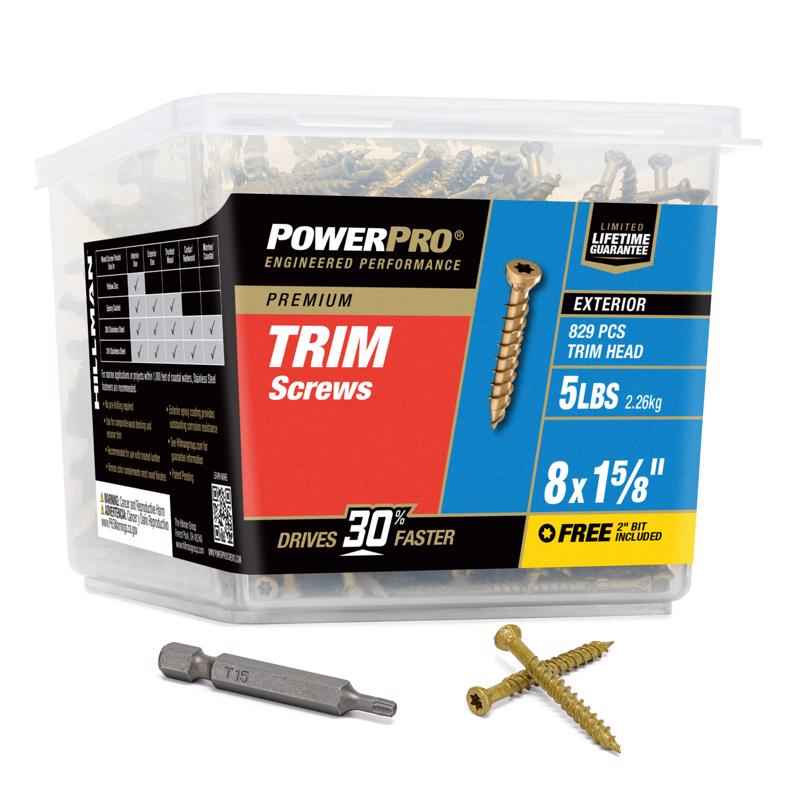 Hillman Power Pro No. 8 X 1-5/8 in. L Star Bronze Ceramic Screws 5 lb 1023 pk - Image 2