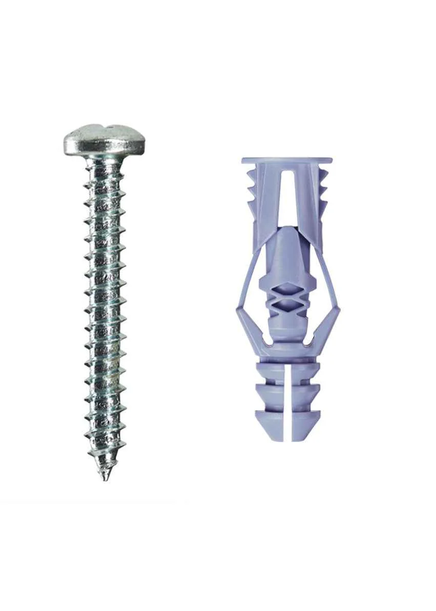 #10 TripleGrip Wall Anchor w/ Screws, Blue (10 Pack) - Image 2