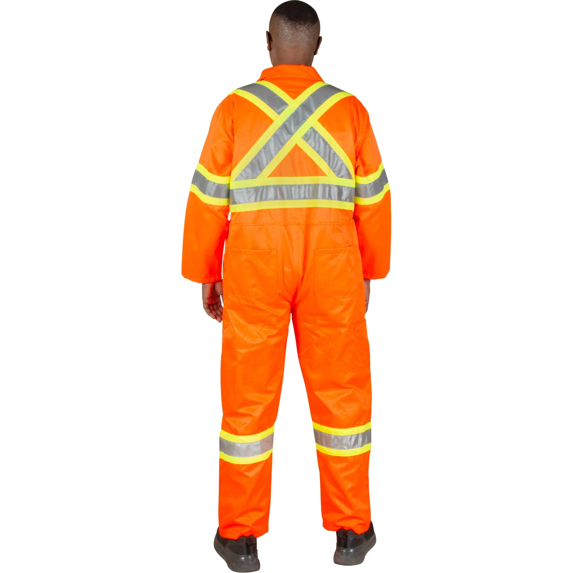 Unlined Safety Coveralls, X-Large, High Visibility Orange - Image 2