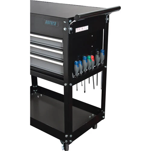 Utility Cart, 4 Drawers, 18" L x 33" W x 39" H, Black - Image 3