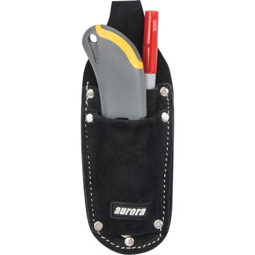 Utility Pouch, Knife Holder, Leather, 3 Pockets - Image 3