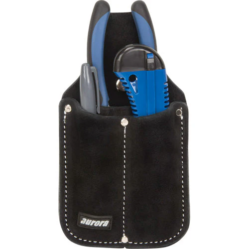 Utility Pouch, Knife Holder, Leather, 3 Pockets - Image 3