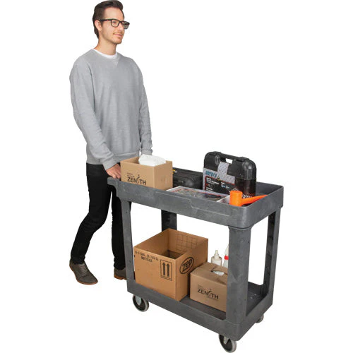 Utility Service Cart, 2 Tiers, 16-1/2" x 32-1/2" x 34-1/2", 550 lbs. Capacity - Image 3