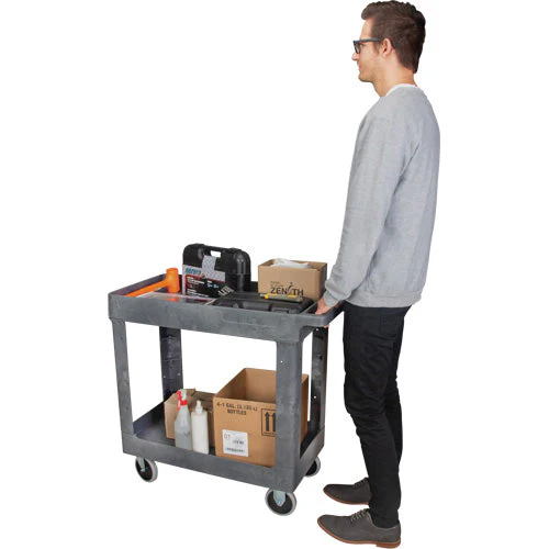 Utility Service Cart, 2 Tiers, 16-1/2" x 32-1/2" x 34-1/2", 550 lbs. Capacity - Image 4