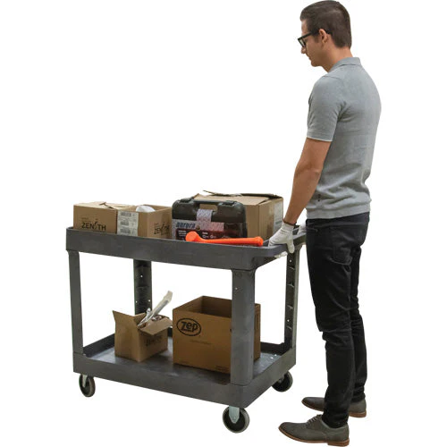 Utility Service Cart, 2 Tiers, 24-5/8" x 32-1/2" x 40", 550 lbs. Capacity - Image 4