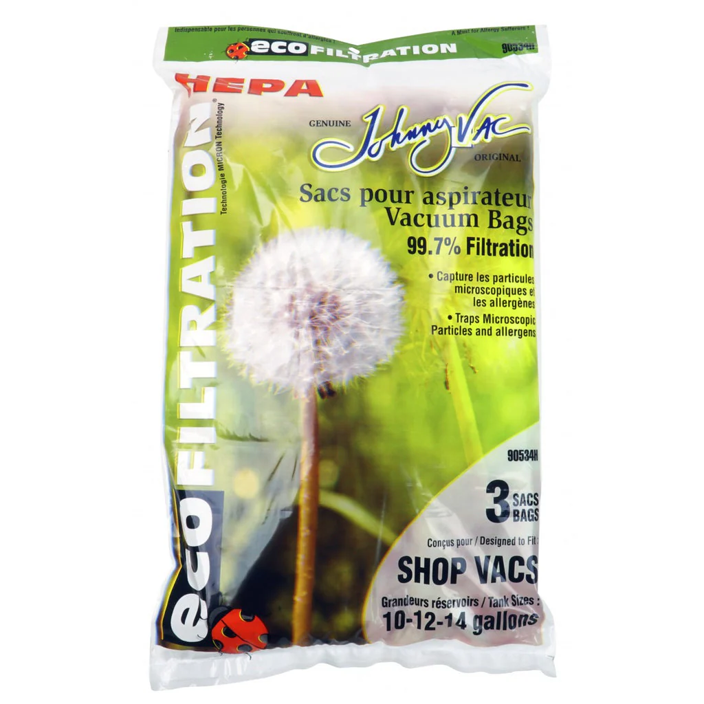 Vacuum bag. 3 PK Shop Vac 10 TO 14 Gallon Hepa Type Part 90534H