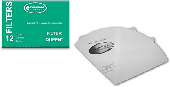 Vacuum Cleaner Filter Cones made to fit Filter Queen Vacuums 12 Cones and 2 Filters Generic