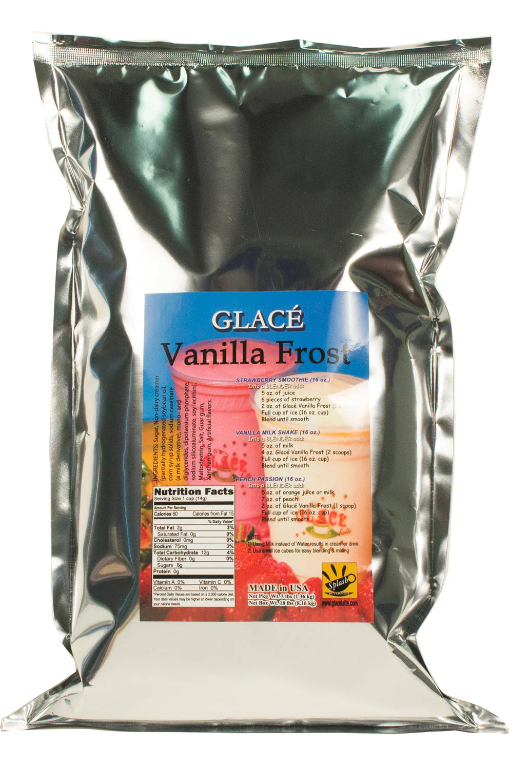 Vanilla Frost Smoothie and Milkshake Base Mix - 3 lbs. Bag - Ships Free Within Canada on Orders Above CAD $199