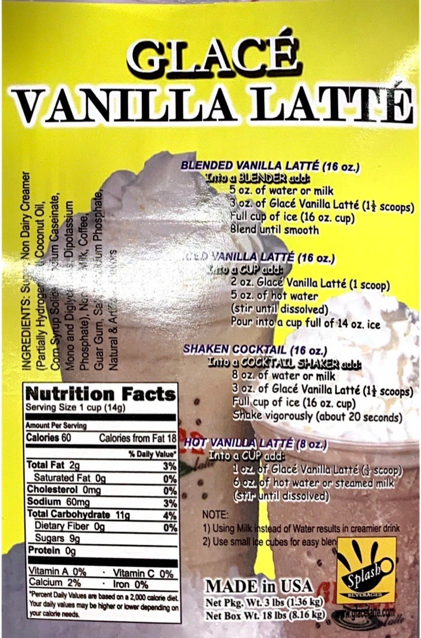 Vanilla Latte 4 in 1 Bubble Tea / Latte and Frappe Mix - Ships Free Within Canada on Orders Above CAD $199 - Image 2