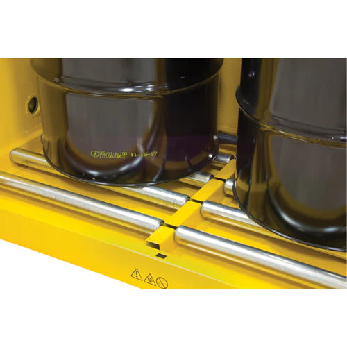 Vertical Drum Storage Cabinet, 110 US gal. Cap., 2 Drums, Yellow - Image 3