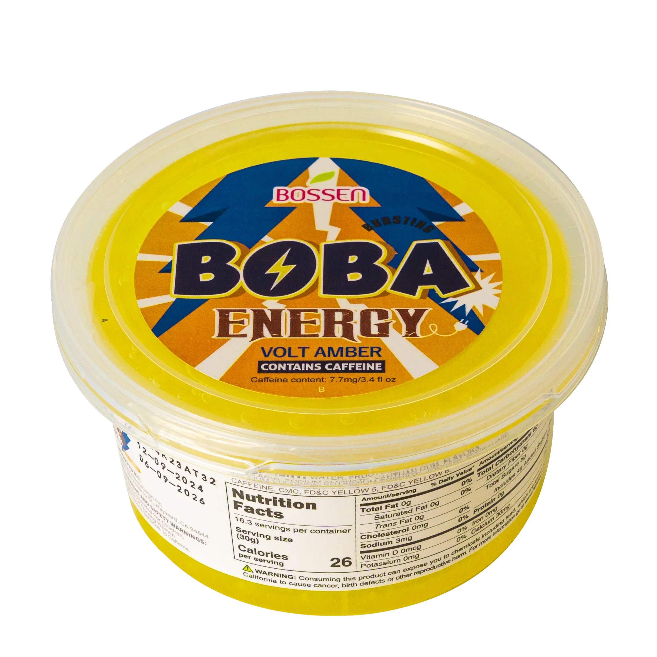 Volt Amber Bursting Boba ENERGY | Caffeinated Popping Boba | Foodservice Bossen Canada Distribution | Ships Free Within Canada on Orders Above CAD $199 - Image 2