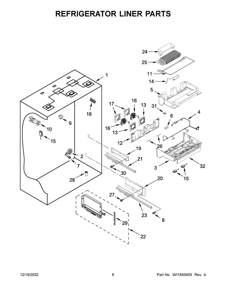 W10538315 Refrigerator Housing