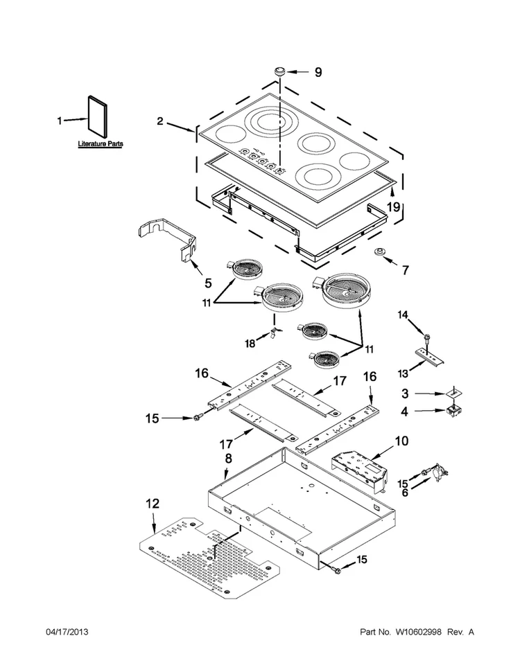 W10543904 Range Surface Element Infinite Switch