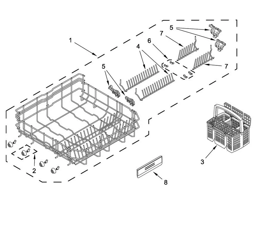 W10736577 Dishwasher Lower Dishrack - Image 2