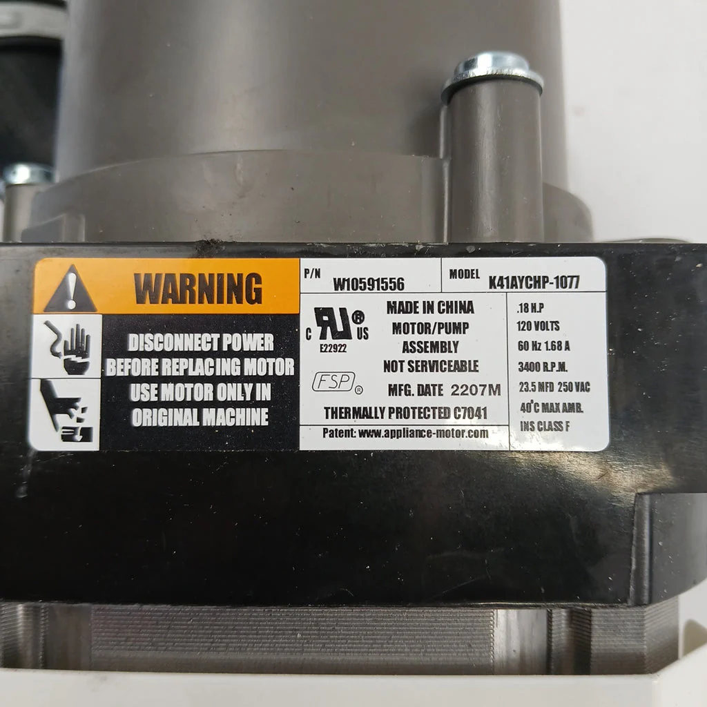 Whirlpool Dishwasher Pump Motor W10815709 (Replaces W10591569) - Image 6