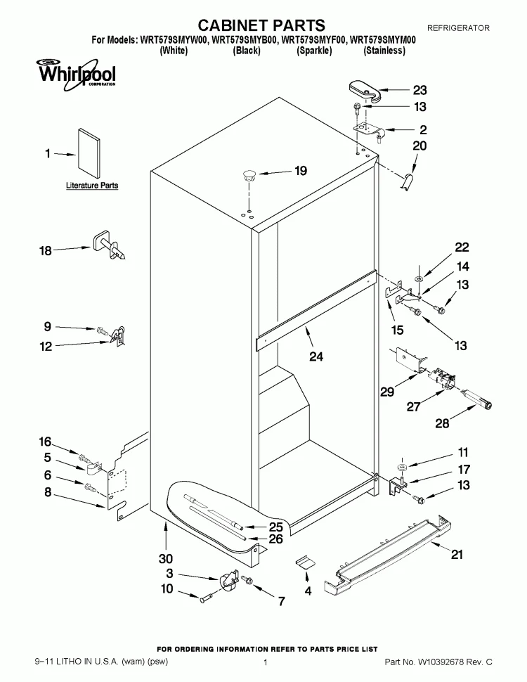 W10844267 Refrigerator Water Filter Housing