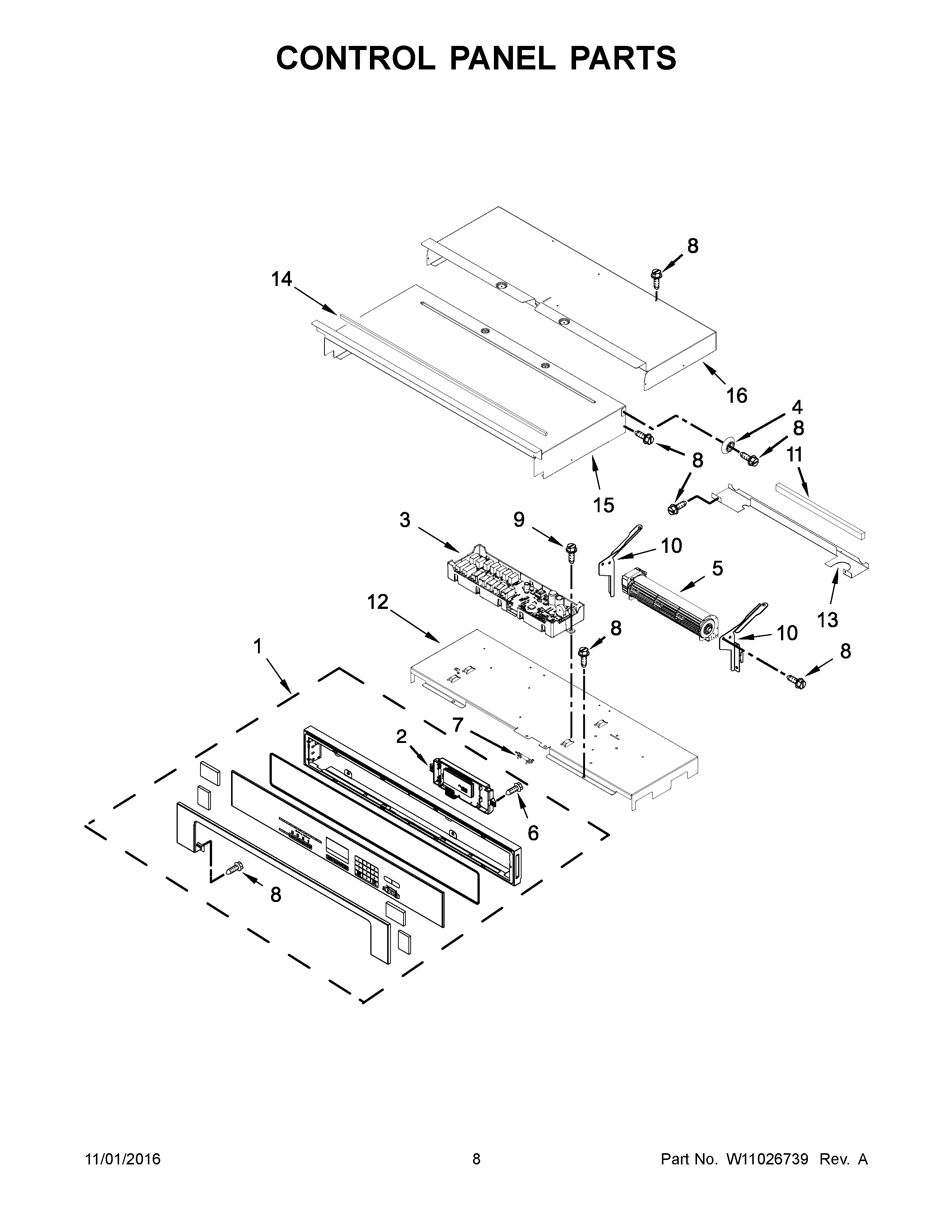 W10864193 Wall Oven Control Panel - Image 5