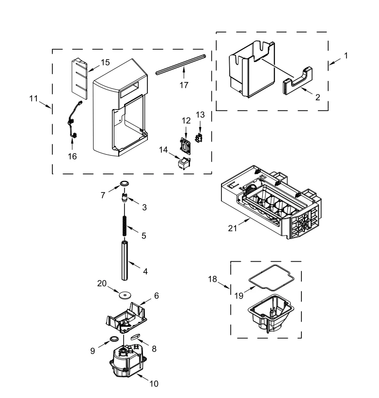 Whirlpool Refrigerator Ice Maker Assembly W10873791 (Replaces W10760070) - Image 5