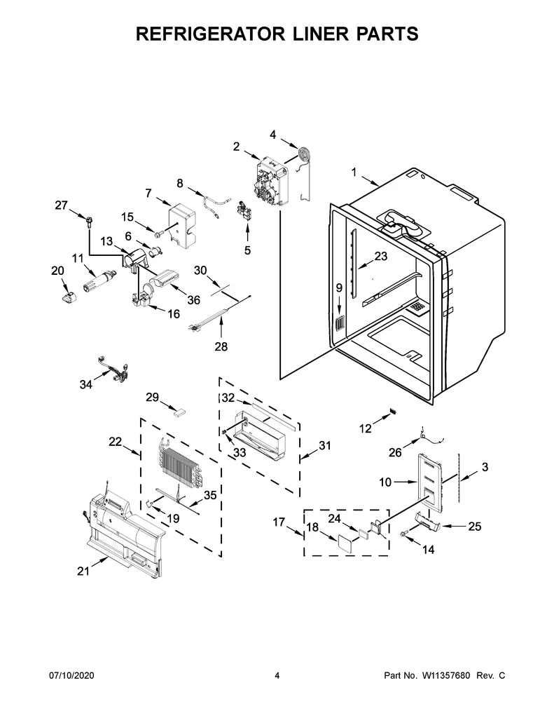 W10887788 Refrigerator Light Module - Image 2