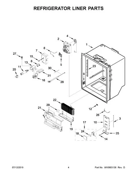 W10887790 Refrigerator Evaporator Cover - Image 2